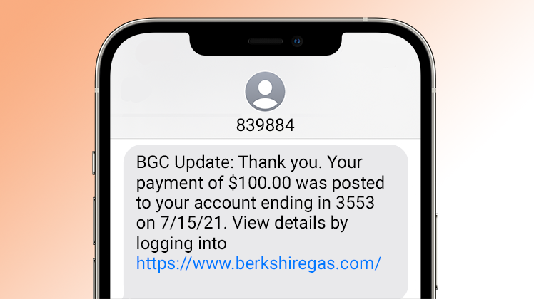Image of a cell phone showing an account alert.